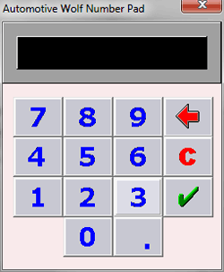automotive software number pad screen